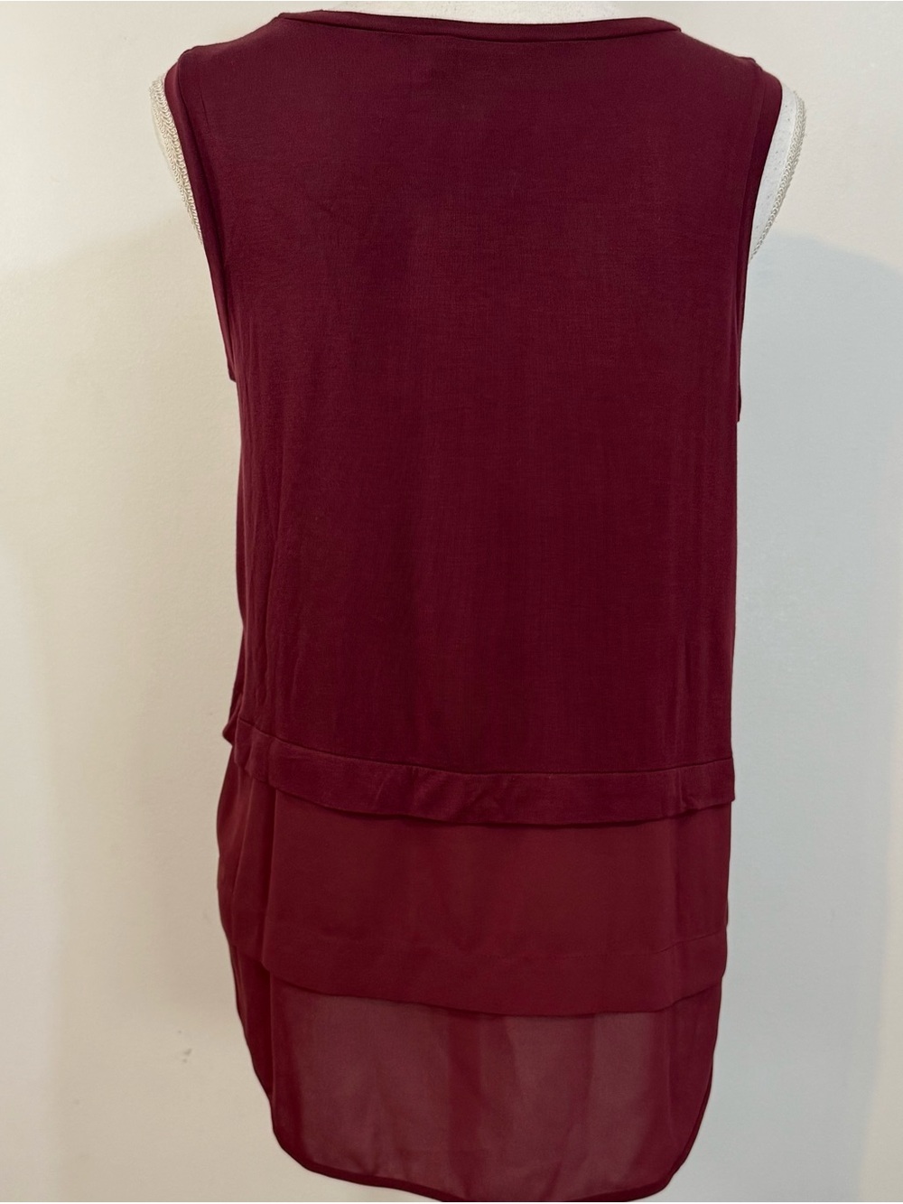 NWT Michael Michael Kors Merlot Layered Sleeveless Blouse Size Medium - Picture 3 of 9